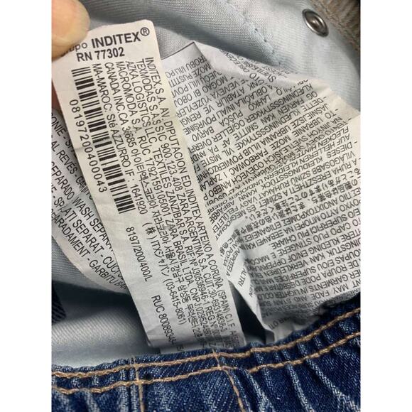 Zara Denim Cargo Skirt Women L Blue Maxi Utility Pockets Long Modest Washed - Picture 7 of 8